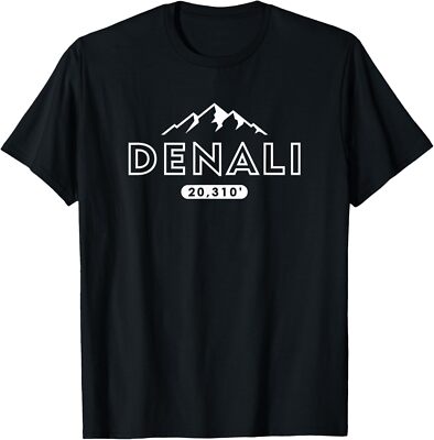 Denali Mountain Peak Elevation Mens Alaska National Park T-Shirt