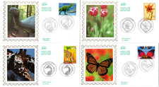 3332/5+ FDC 4  ENVELOPPE 1er JOUR CEF.  SERIE  NATURE FAUNE