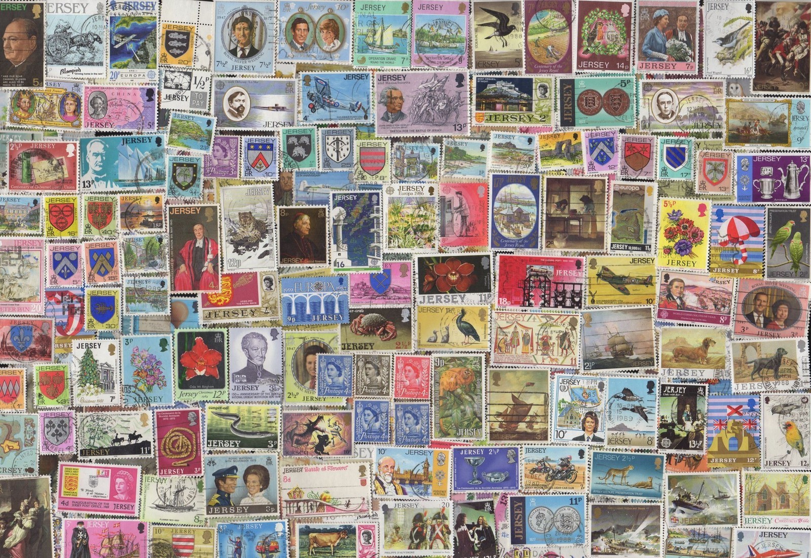 300 All Different JERSEY STAMPS