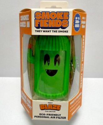SMOKE FIENDS Portable Keychain Eco-Friendly Personal Air Filter BLAZE the Cactus