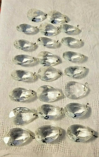 Menge 23 facettierte Träne Kronleuchter Kristall Prismen 2" Hobby Handwerk - Bild 1 von 3