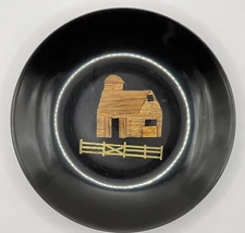 Vtg Courac Wood Barn 8 inch Bakelite Utility Dish Serving Tray Bowl Monterey CA