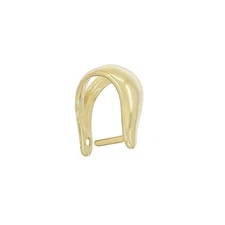 Gold Plated Sterling Silver Pinch Pendant Bail Clasp Slider #97698