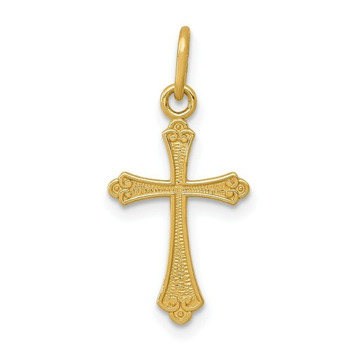Real 14kt Yellow Gold Gold Polished Small Cross Pendant - 第 1/6 張圖片
