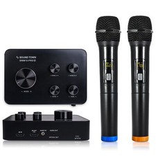 Sound Town 16 Channels Wireless Microphone Karaoke Mixer System, Supports HDM...