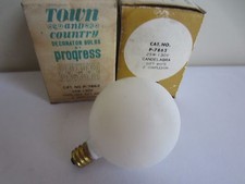 Lot of 2 Vtg Progress Town and Country Decorator Light Bulbs P-7862 25W 130V