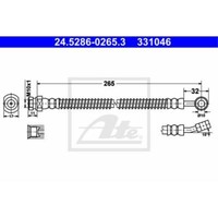 ATE Bremsschlauch Bremsleitung Vorne FüR Hyundai I10 Picanto 24.5286-0265.3