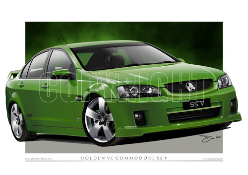 Holden VE SS Commodore Prints - VE SS Car Drawing in 10 Factory Colours - Picture 5 of 14