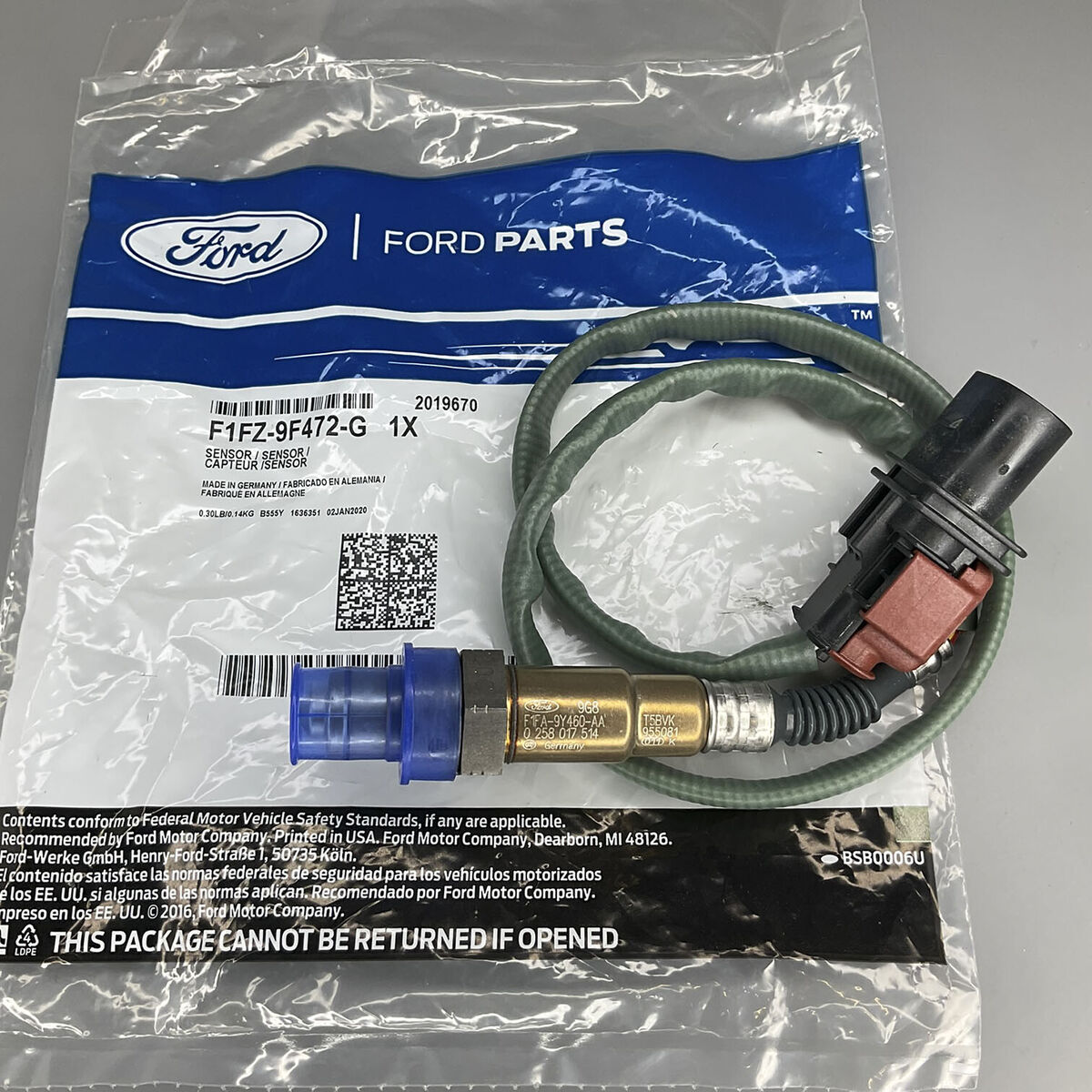 GENUINE FORD OEM OXYGEN SENSOR For F1FZ-9F472-G SEAT-AT993X GENUINE FORD OEM OXYGEN SENSOR For F1FZ-9F472-G SEAT-AT993X