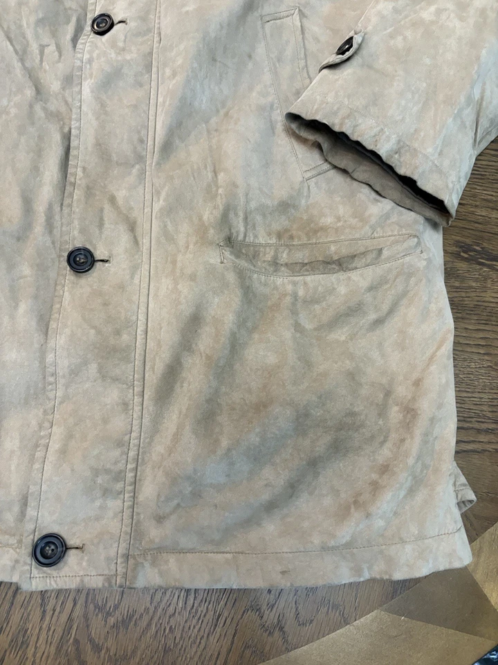 Newport Harbor Mens Brown Suede Long Sleeve Pockets Button Front Jacket Large - Image 2 of 4