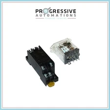 Relay + Relay Socket - DPDT - 12 VDC - 10A -  Progressive Automations