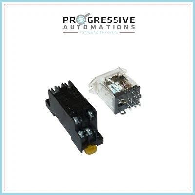 Relay + Relay Socket - DPDT - 12 VDC - 10A - Progressive Automations