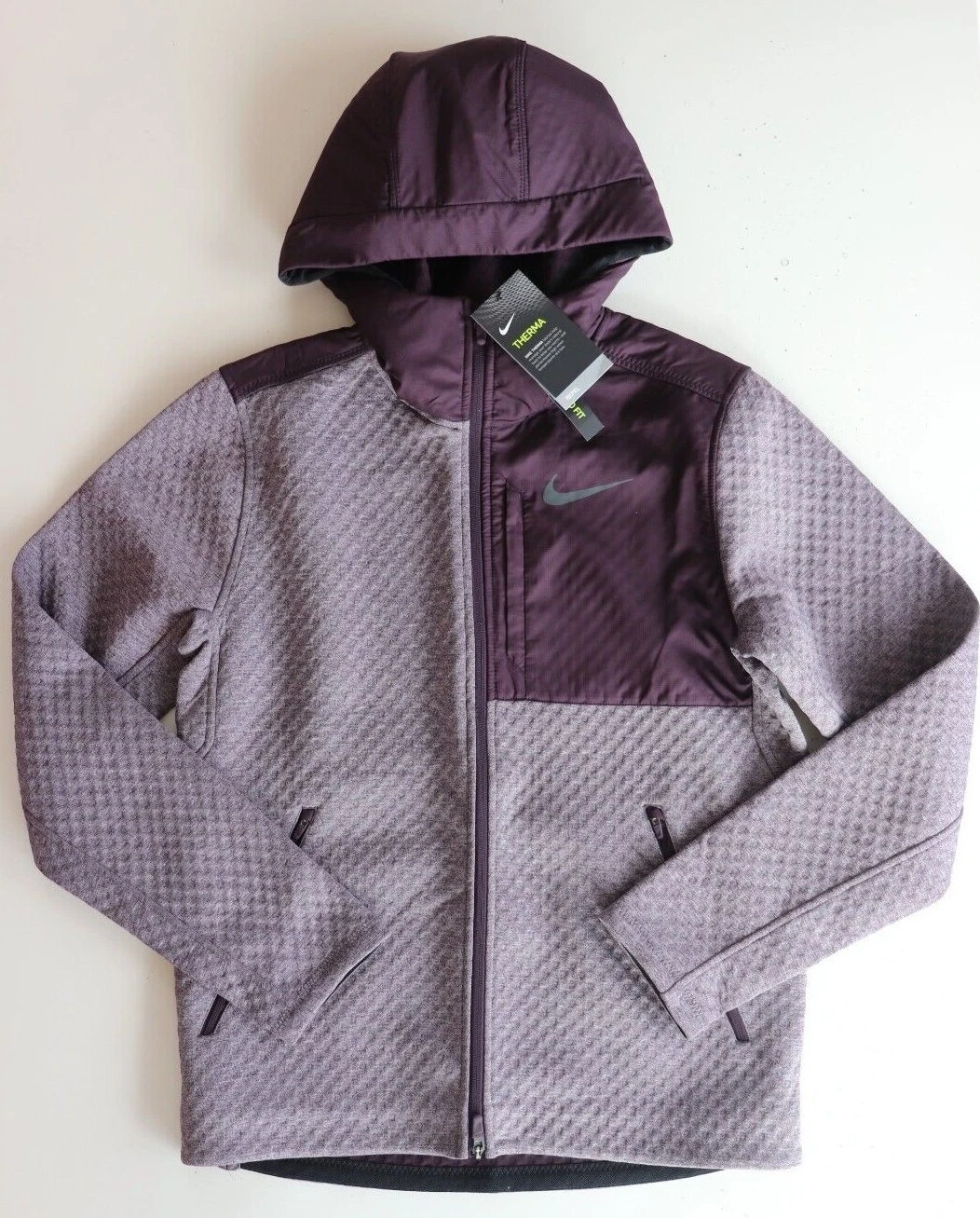 NIKE THERMA TRAINING FULL ZIP HOODIE JACKET - BURGUNDY ASH BV3998-659 - MEN M