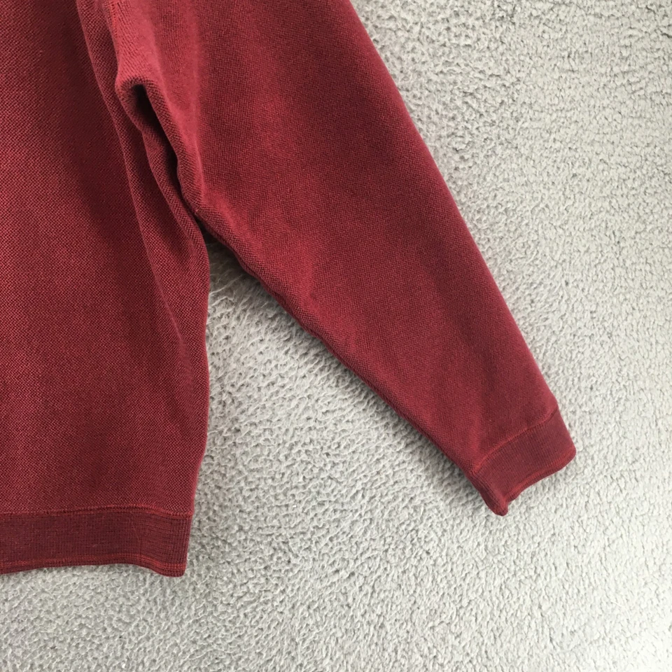 Suéter Pullover Roundtree & Yorke Para Hombres XL Rojo Mezcla de Algodón Manga Larga Tejido Foto 3 de 4