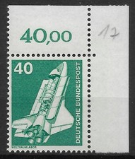 Bund 1975 ** Mi 850 I&T 40Pf vom Eckrand Ecke Bogenecke oben rechts 03712B