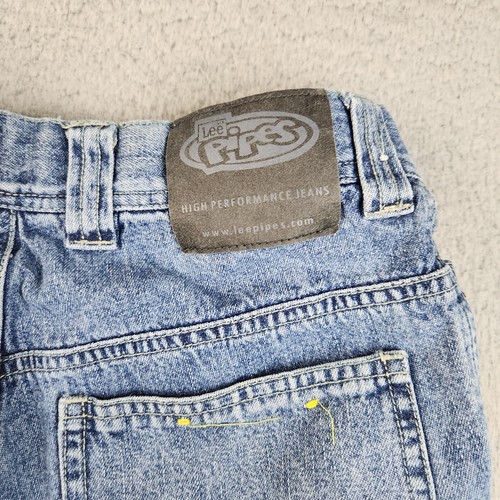 VTG Y2K Lee Pipes Jeans Boys 10 Double Knee Leg Pockets Wide Leg Baggy Skater - Picture 12 of 12