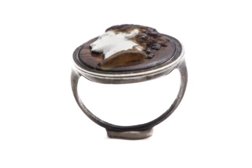 ANTIGUO ANILLO DE DONCELLA TASIE DEL PERÍODO GEORGIANO MOLDEADO PLATA c1780 - Imagen 2 de 9