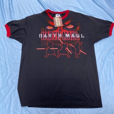 Vintage Star Wars Darth Maul T-shirt Tee Jays Liquid Blue XL 90s 1999 phantom