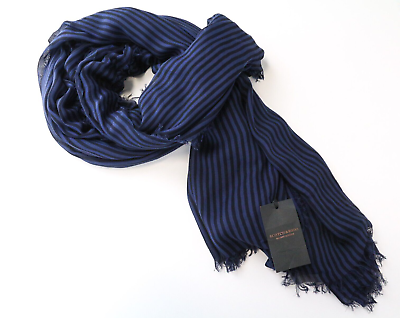 MAISON SCOTCH Women Scarf One Size Dark Blue Knit MAISON SCOTCH Women Scarf One Size Dark Blue Knit