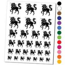 Heraldic Majestic Unicorn Temporary Tattoo Water Resistant Set