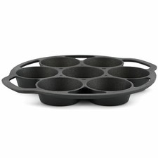 Stampo per muffin stampo da forno in ghisa per 7 muffin da 100 ml ciascuno per barbecue e fornelli BBQ-Toro