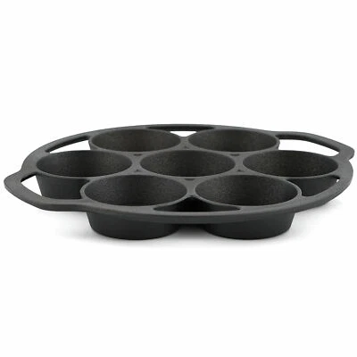 Muffinform Gusseisen Backform für 7 Muffins je 100ml für Grill und Herd BBQ-Toro