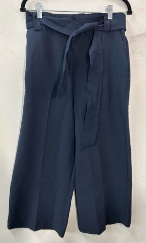 JOIE Womens Size 8 Blue Cotton Wide Leg Elastic Waist Tie Beachy Pants Boho Crop