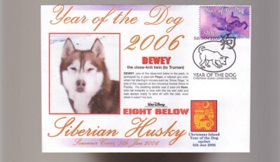 SIBERIAN HUSKY, 8 BELOW YEAR OF THE DOG COV, DEWEY 1