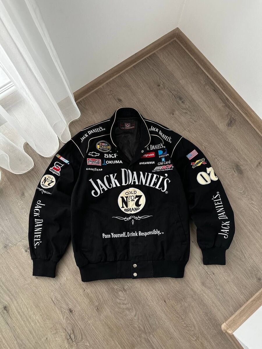 VTG Jack Daniel's NASCAR Racing Denim Black Jacket | eBay VTG Jack Daniel's NASCAR Racing Denim Black Jacket | eBay