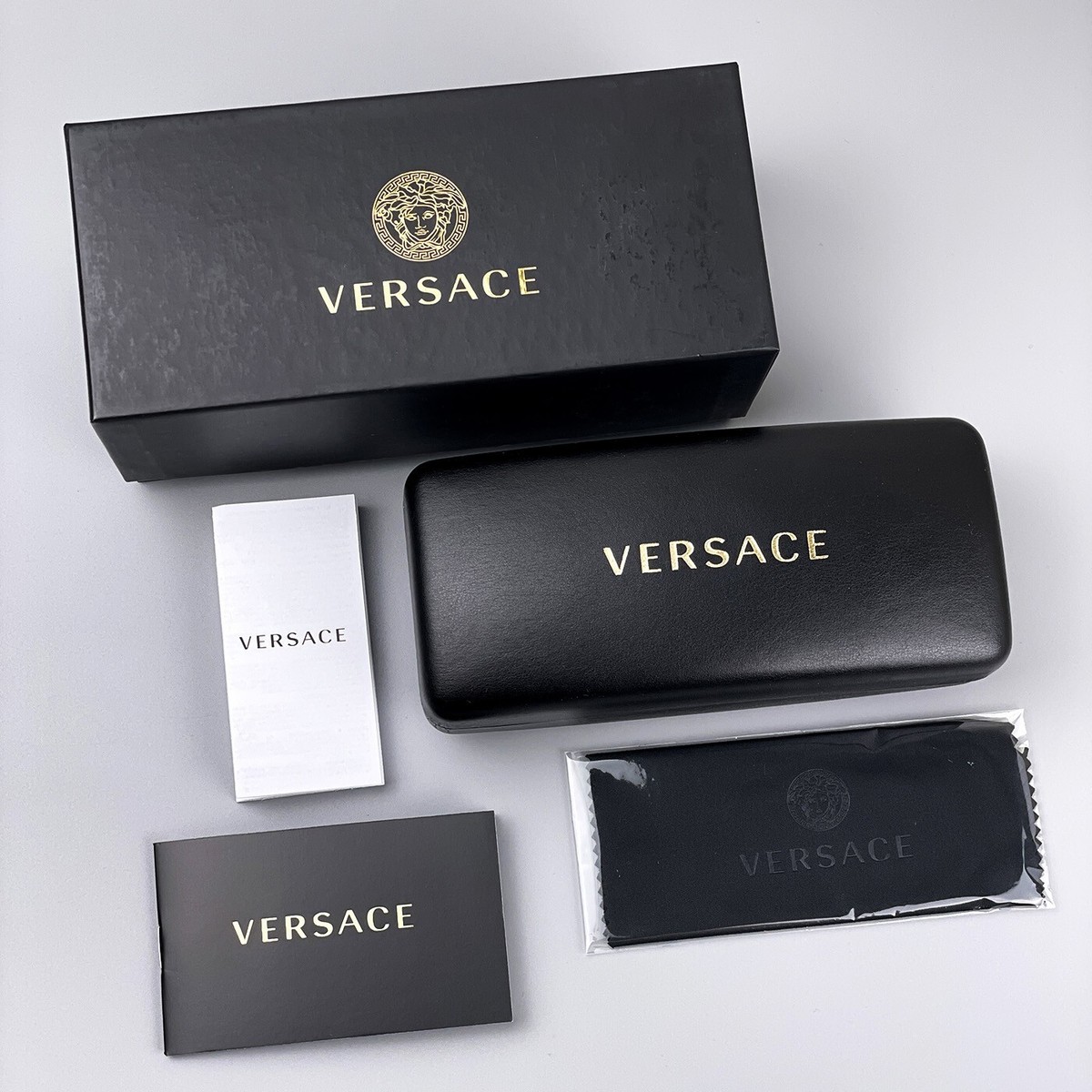 Versace Women Sunglasses Black Gold Grey VE4432U 90s Vintage 