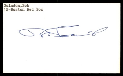 Bob Guindon Baseball Index Card Signed Auto Autograph (no COA) *e1