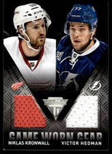2013-14 Panini Titanium Game Worn Gear Dual Niklas Kronwall/Victor Hedman /300