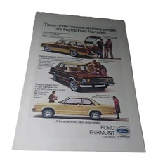 Ford Fairmont 1970s Print Ad OR GET ANY 3 Ads FOR $24 FLIPSIDE Canon A-1 Camera 
