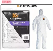 Full Coverage Coveralls with Hoodie, Large/Extra Large KleenGuard NEW