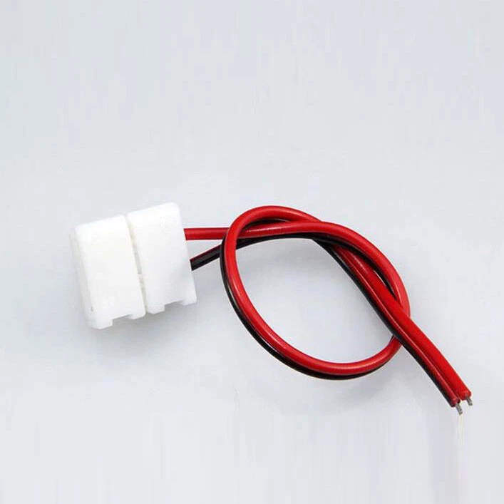 10X LED STRIP LIGHT CONNECTOR SMD 5050 5630 SINGLE 2 WIRE 10MM PCB BOARD ADAPTER - Image 3 of 4
