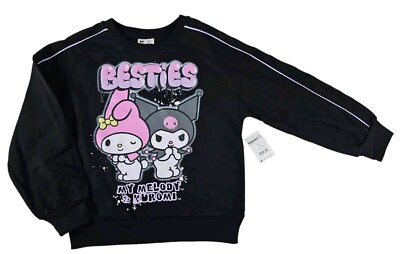 Kuromi My Melody Sweatshirt ~Black Pullover Sanrio Shirt Top Size