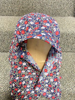 NEW 100% Cotton Bandana Visor Hat Headwrap Floral Print MADE IN USA