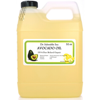 AVOCADO OIL ORGANIC PURE COLD PRESSED ORGANIC UNCUT RAW 4 OZ UP TO GALLON