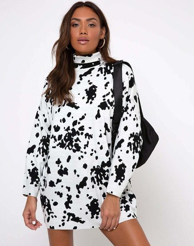 MOTEL ROCKS Neve Jumper in Dalmatian 