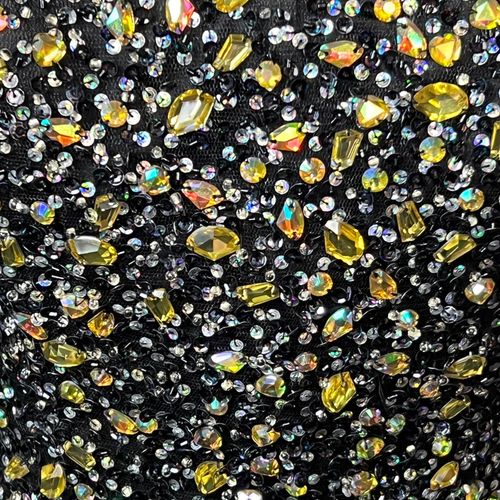 Jovani black with rhinestone and sequin embellished tulle ball gown dress formal - Picture 3 of 11