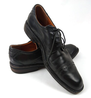 Ecco Shock Point Black Leather Mens Lace Up Oxford Dress Shoes Size 41 US 