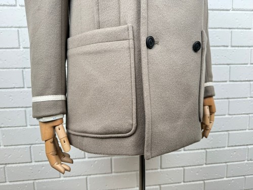 Emporio Armani Double Breast Wool Coat in Beige Size 48 - Picture 7 of 10