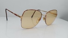 Vintage Berdel Jeannie Brown Gold Oval Half Rim Italy Sunglasses FRAMES ONLY
