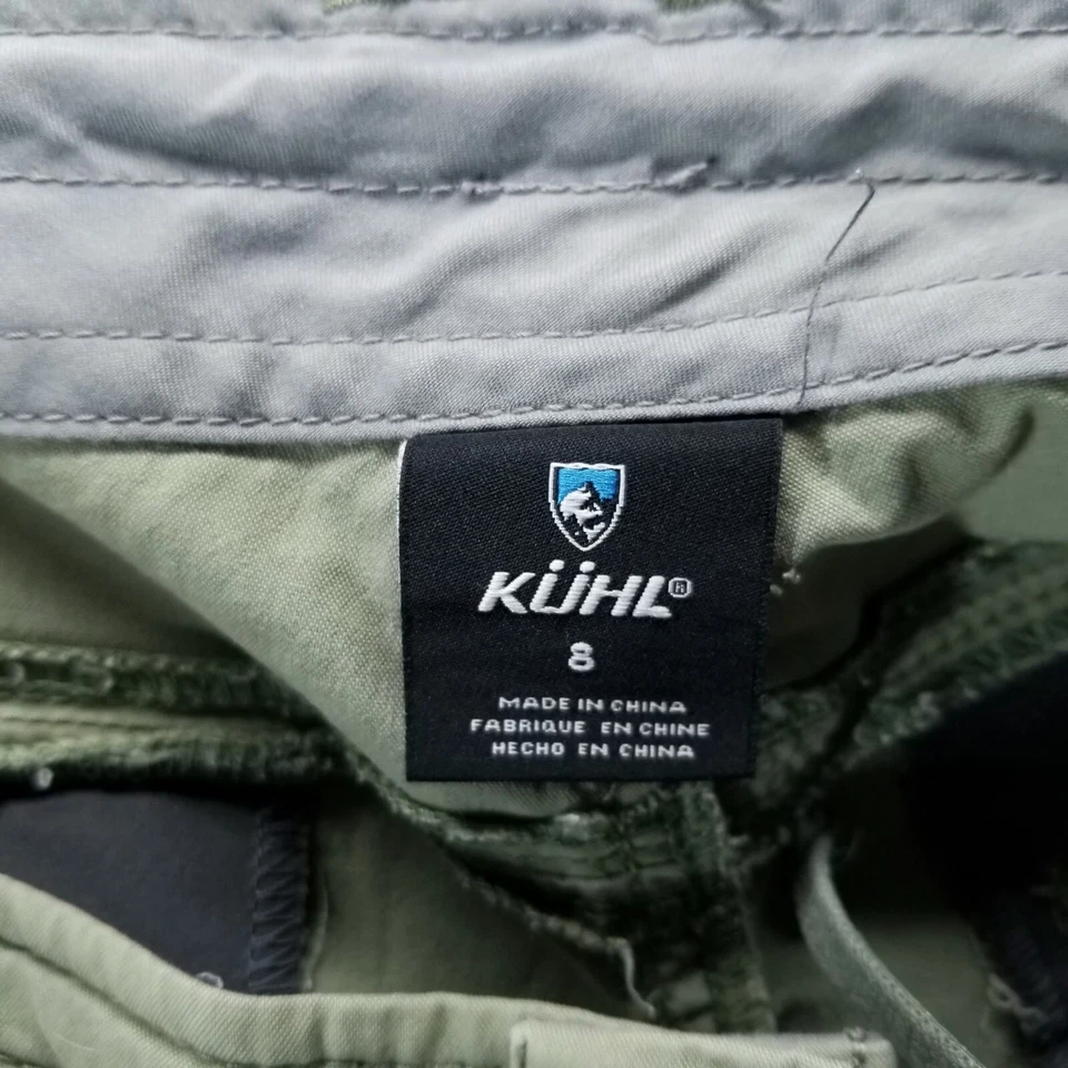 Pantalones Cortos Kuhl Mujer 8 Agujas Verdes 10" Entrepierna Senderismo Aire Libre Elastizados Foto 4 de 4