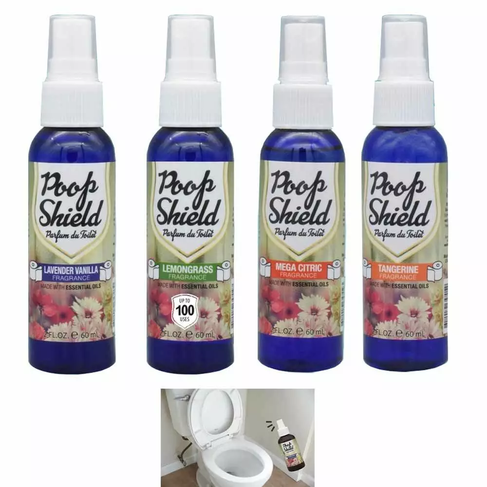 4 Pc Toilet Bowl Air Freshener Spray Bathroom Odor Eliminator