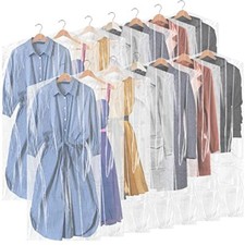 40 Pack 60 Inch Plastic Garment Bags Dust Cover for Hanging Clothes Dresses