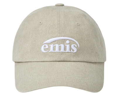 Korean Brand EMIS New Logo Pigment Ball Cap Unisex Casual Lifestyle Hat Beige
