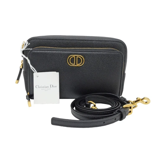 Sac à bandoulière Dior Caro double pochette noir S7431UBAE noir GD Hardware