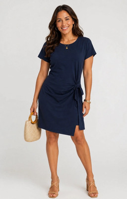 Threads 4 Thought Women's Wrap Dress, Navy, Size XL