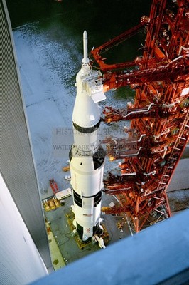 APOLLO 12 SATURN V ROCKET ROLLOUT VAB ROOF 1969 4X6 PHOTO
